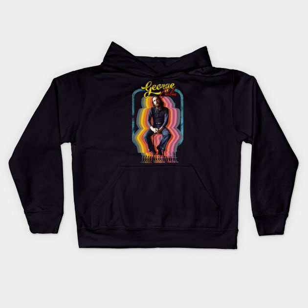 George Carlin Retro Fade Kids Hoodie by AricGazza